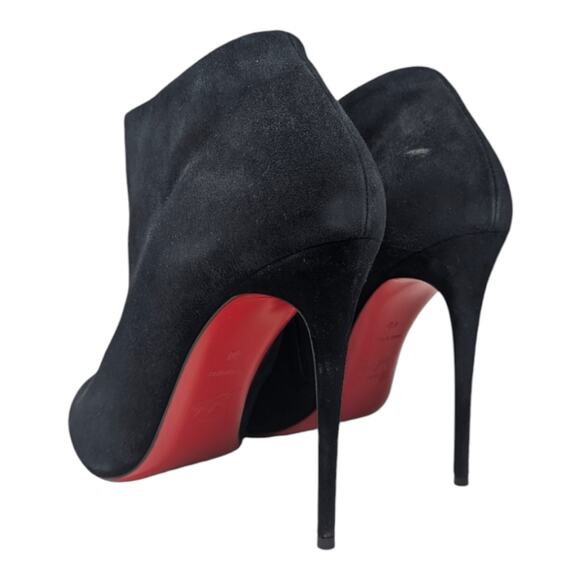 Christian Louboutin Bellissima 100 Ankle Boot Suede Round Toe High Heel Black 40 - Picture 5 of 10